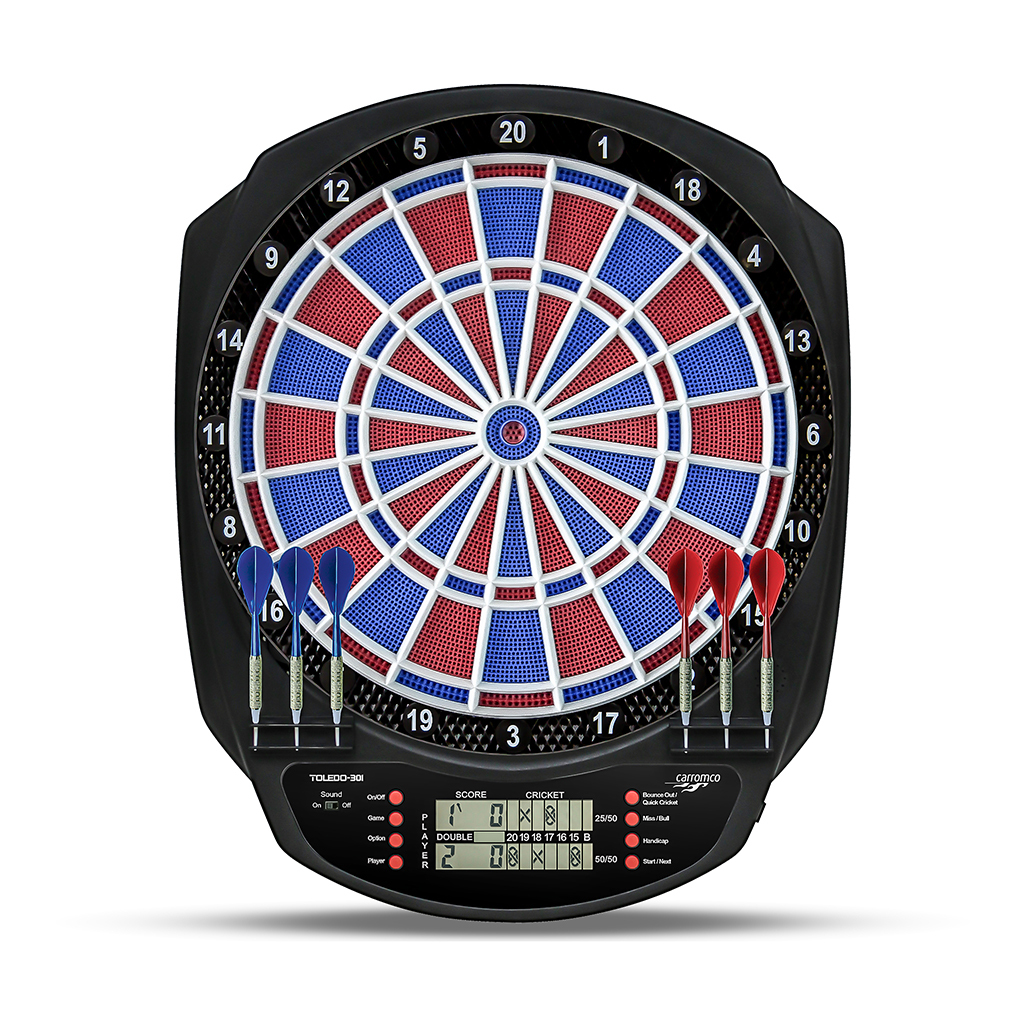 Carromco Zielscheibe TOLEDO-301 elektronisches Dartboard - Dartscheibe mit LCD Display