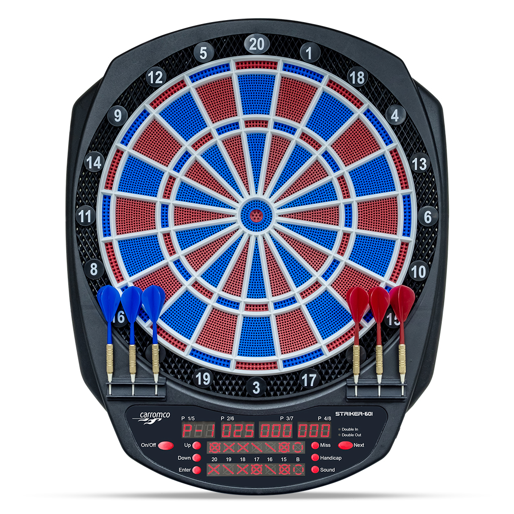Striker-601 elektronische Dartscheibe | 2-Loch Abstand | Carromco