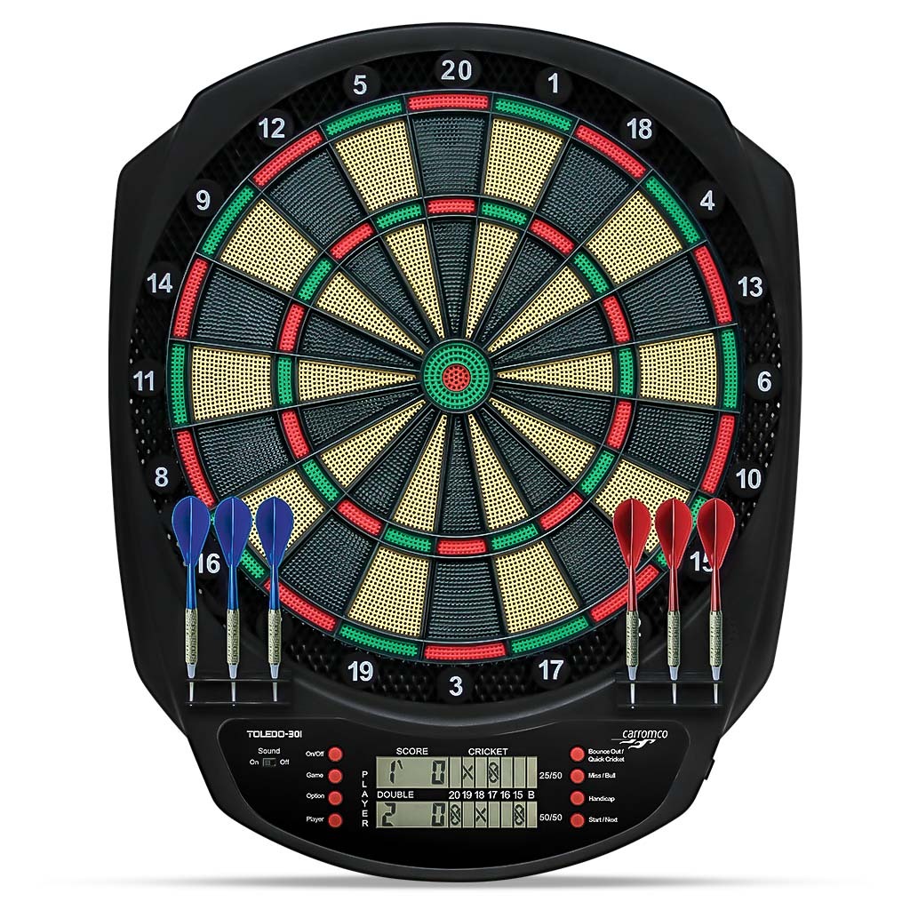 Carromco Zielscheibe TOLEDO-301 elektronisches Dartboard - Dartscheibe mit LCD Display